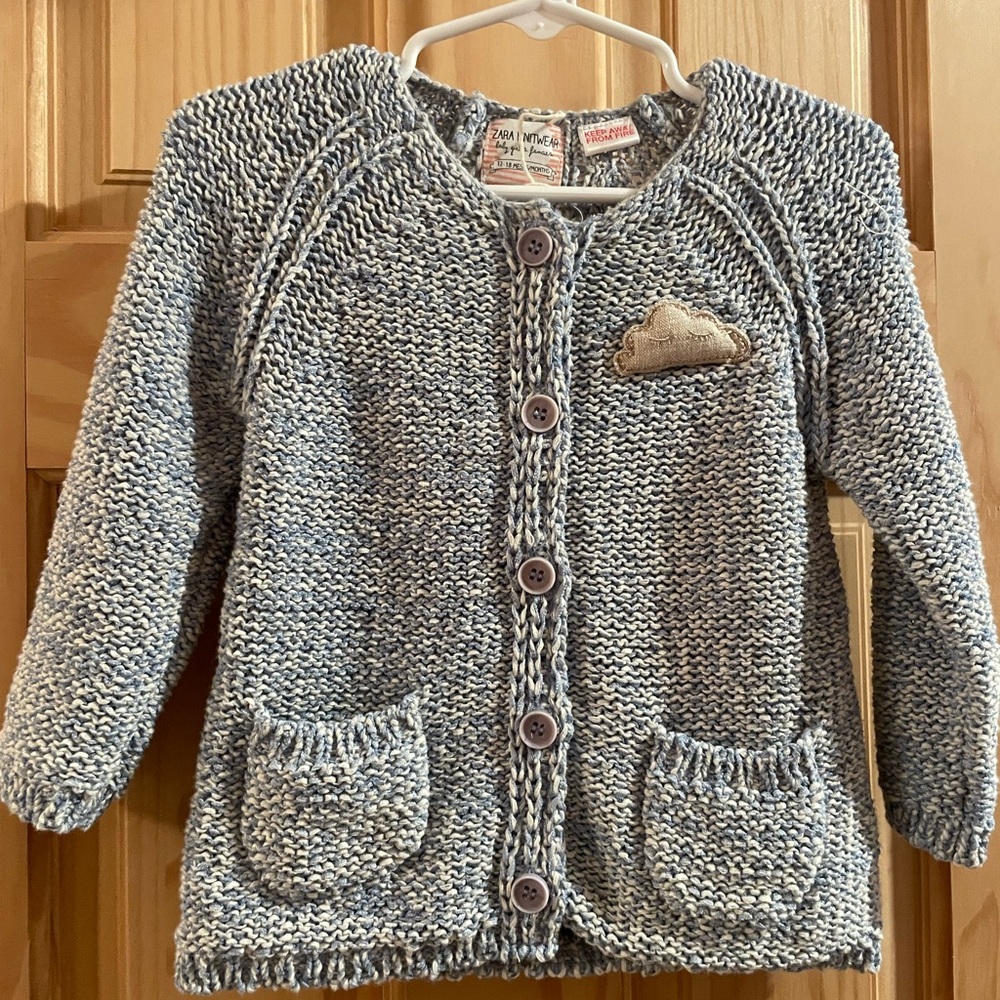 Zara Baby Blue Knit Cardigan NWOT